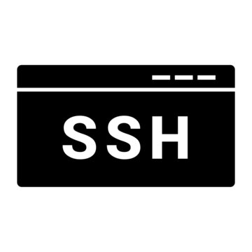 SSH Code Icon Isolated on White Background Flat Style. SSH Code Symbol for your Web Site Design, Logo, App, UI. Vector Illustration
