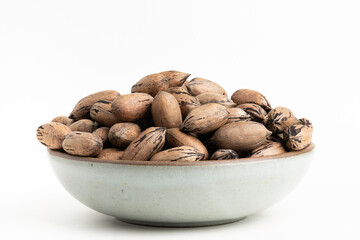 In-shell Pecan Nuts On Bowl
