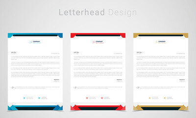 letterhead Design, for corporate business letterhead template vector