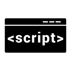 Script Code Icon Isolated on White Background Flat Style. Script Code Symbol for your Web Site Design, Logo, App, UI. Vector Illustration
