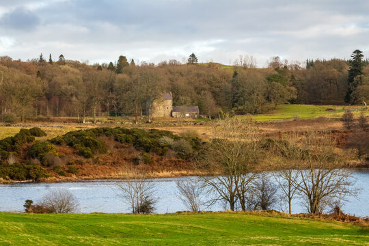 Remains of Earlstoun Castle over looking Earlstoun Loch, Scotland