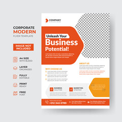 Corporate Flyer Template Design Brochure, Annual Report, Magazine, Poster, Corporate, Flyer, layout modern size A4 Template, Easy to use, and edit	