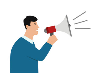 Fototapeta premium person with loud speaker icon