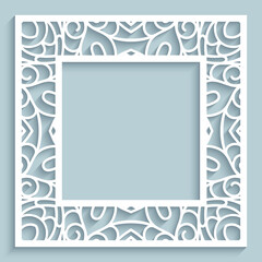 Square frame with lace border pattern