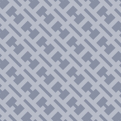 Vector geometric seamless pattern. Subtle abstract texture with diagonal grid, net, grill, lattice, lines, square shapes. Modern background in soft blue color. Simple ornament. Repeat geo design
