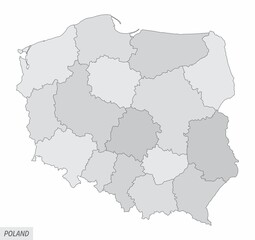 Poland grayscale map