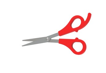 open scissor in white background, 3D illustration