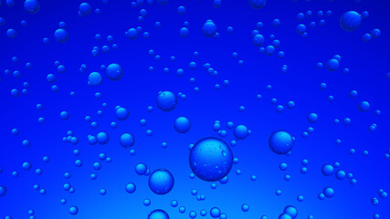 3d render texture of blue drops or balls on a yellow background 
