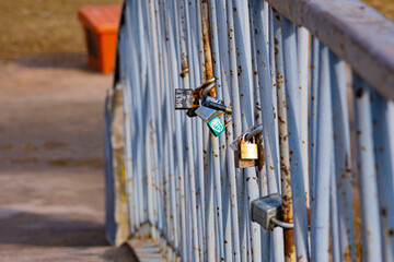 wedding locks in the bridge