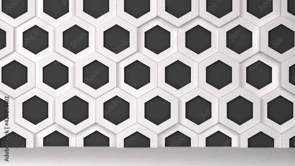 Wall mural abstract trendy hexagonal pattern