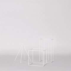 Set of abstract wired geometric primitives