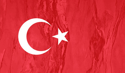 Obraz premium Turkish grunge flag. Abstract Turkey patriotic background.
