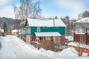 Wooden residential building on Nikolskaya Street in Plyos