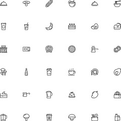 icon vector icon set such as: one, rice, electric, technology, clean, steak, etching, toadstool, shape, vacation, barbecue, online, maki, market, product, wild, biscuit, cotta, cook, view, pie