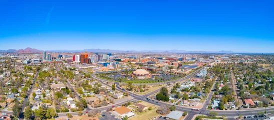 Papier Peint photo autocollant Arizona Centre-ville de Tempe, Arizona, USA Drone Skyline Aerial