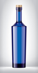 Color Glass Bottle on background. Cork version. 
