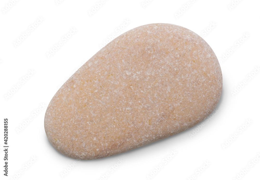 Aufkleber pebble. smooth red sea stone isolated on white background with shadows, clipping path for isolation 