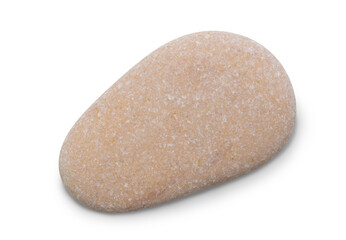 Pebble. Smooth red  sea stone isolated on white background with shadows, clipping path  for...