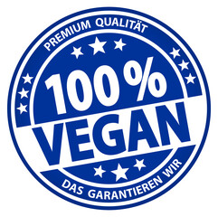 round business button - 100% vegan (german)