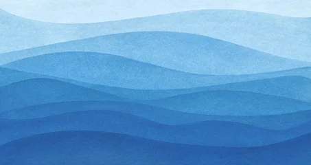Keuken spatwand met foto Blauwe azuurblauwe turquoise abstracte aquarel achtergrond voor texturen achtergronden en webbanners ontwerp. Abstracte achtergrond blauwe kleuren. Aquarel schilderij met turquoise zee golven patroon verloop. © Aleksandr Matveev