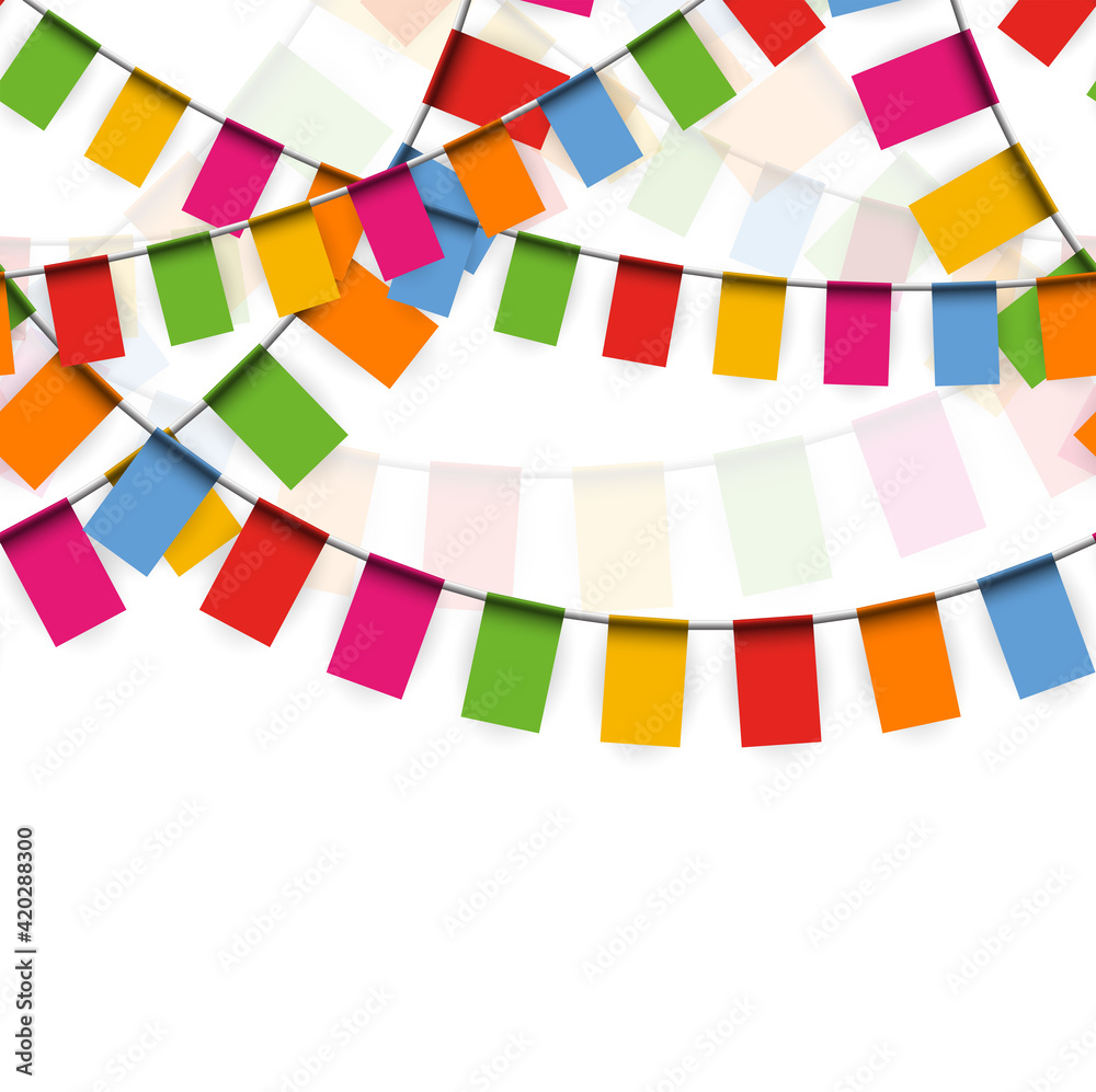 Wall mural seamless colored garlands party background