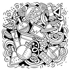 Science cartoon vector doodle design