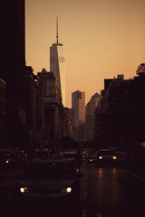 New York City streets of Manhattan. Big city life in New York State. Manhattan streets full of...