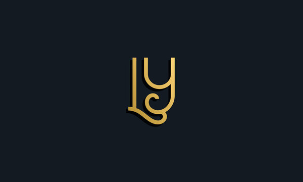 Luxury fashion initial letter LY logo.