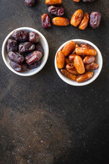 dates dried fruits sweet fresh proper diet vegan or vegetarian food nutrition vitamins healthy meal top view copy space for text food background rustic image 