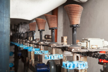 Shoes heel machine plant, industry production