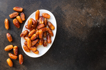 dates dried fruits sweet fresh proper diet vegan or vegetarian food nutrition vitamins healthy meal top view copy space for text food background rustic image 