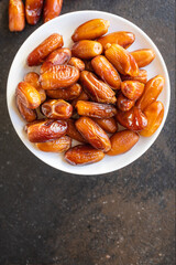 dates dried fruits sweet fresh proper diet vegan or vegetarian food nutrition vitamins healthy meal top view copy space for text food background rustic image 