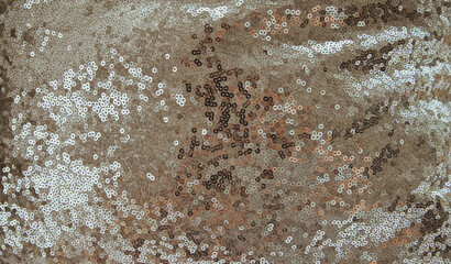 Shiny gray spiders close-up.The sequins are sewn in even rows to the fabric.A festive outfit.