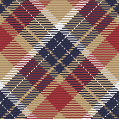 Seamless pattern of scottish tartan plaid. Repeatable background with check fabric texture. Vector backdrop striped textile print.