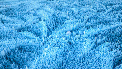 three-dimensional abstract frosty background. patterns on glass frost. 3d render illustration