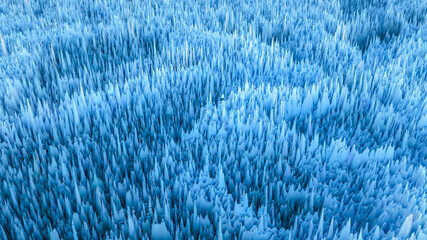 three-dimensional abstract frosty background. patterns on glass frost. 3d render illustration