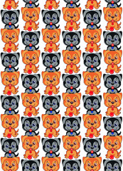 Fototapeta premium dog pattern. Cute cartoon dog. Children s illustration. Funny baby animal. Vector illustration