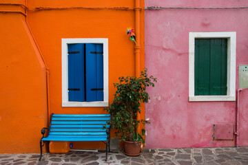 Fototapeta premium Burano island, characteristic view of colorful houses, Venice lagoon, Italy, Europe