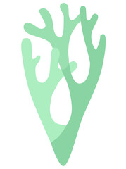 Drawing of lichen deer moss in two colors on a white background logo icon