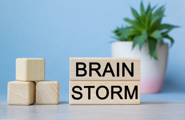 BRAIN STORM. The text is on the light cubes. Bright solution for business, financial, marketing concept