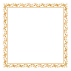 Decorative frame Elegant vector element for design in Eastern style, place for text. Floral golden border. Lace illustration for invitations and greeting cards.