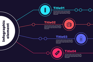 Set Dildo vibrator, Sex tv old television, Condom safe sex and . Business infographic template. Vector