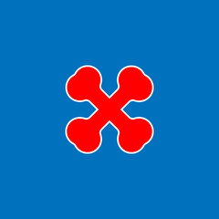 Obraz premium X icon. Exit button. Quarantine symbol. Danger sign. Logo design element