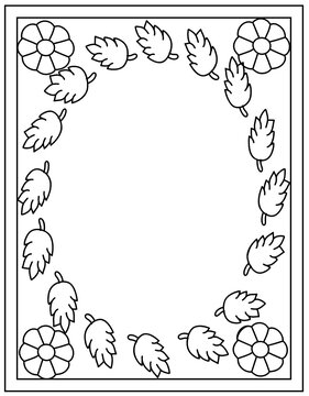 
Floral border template, kids drawing page 

