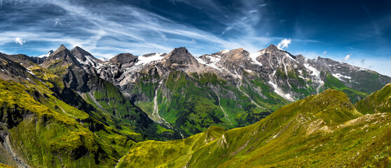 High Alpine Landscape With Mountains In National Park Hohe Tauern In Austria - obrazy, fototapety, plakaty