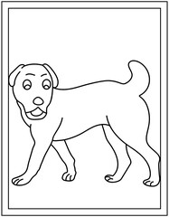 
Dog in hand drawn editable vector, kids coloring page 

