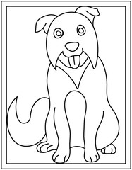 
Dog in hand drawn editable vector, kids coloring page 

