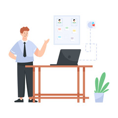 
An employee coaching flat illustration design

