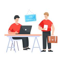 
Flat job vacancy illustration, premium download

