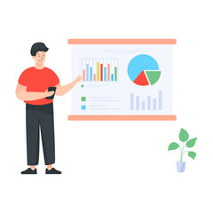 
Employee performance report in flat illustration

